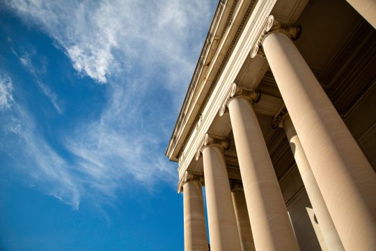 Federal,Building,And,A,Beautiful,Blue,Sky.